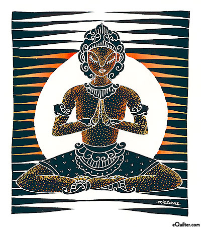 Goddess at Peace - 18" x 20" - Hand Painted Batik Panel