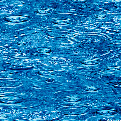 Open Air - Raindrop Pool - Lagoon Blue - DIGITAL PRINT