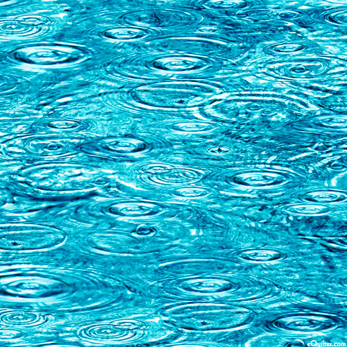 Open Air - Raindrop Pool - Turquoise - DIGITAL PRINT