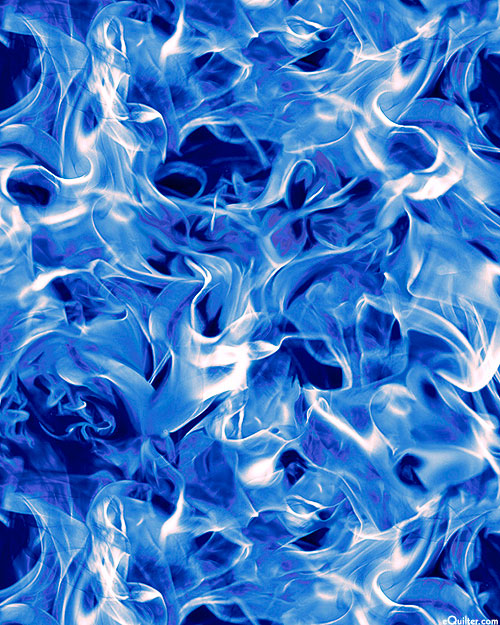 Open Air - Windswept Flames - Royal Blue - DIGITAL PRINT