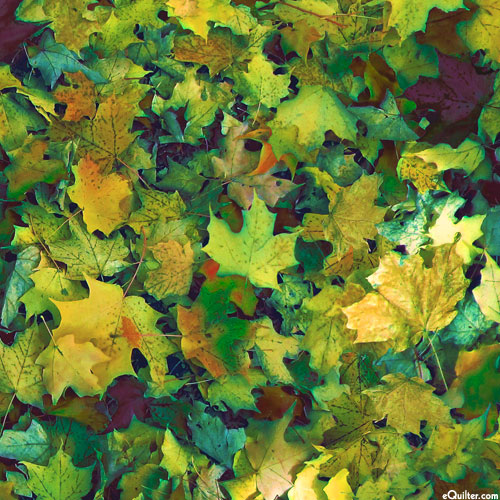 Open Air - Maple Leaves - Moss Green - DIGITAL PRINT
