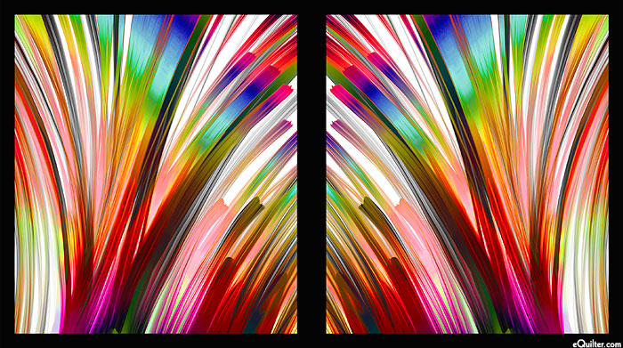Artworks XX - Brushstroke Abstract - Rainbow - 24" x 44" PANEL
