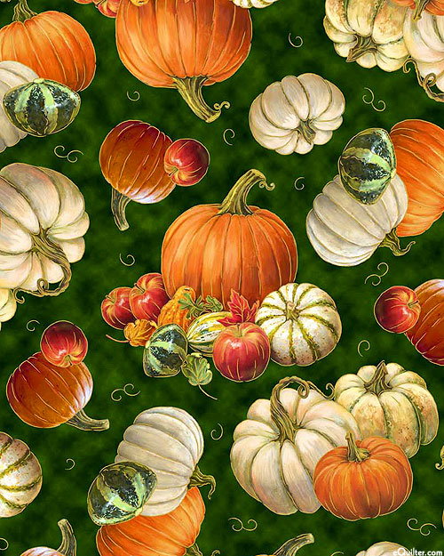 Autumn Forest - Gourd Garden - Emerald - DIGITAL