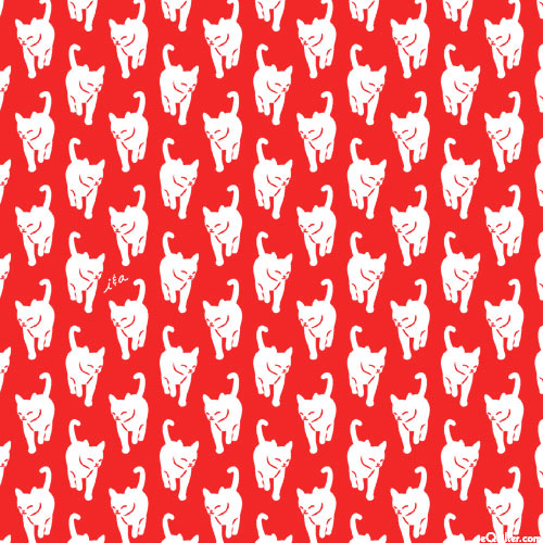 Cat Flat - Silhouettes - Ruby Red - DIGITAL