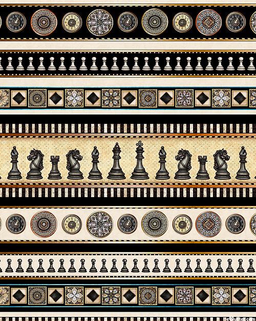Checkmate - King's Row Stripe - Black - DIGITAL PRINT