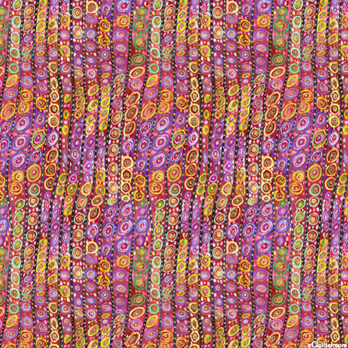 Colorful Chameleons - Spotted Stripe - Raspberry - DIGITAL