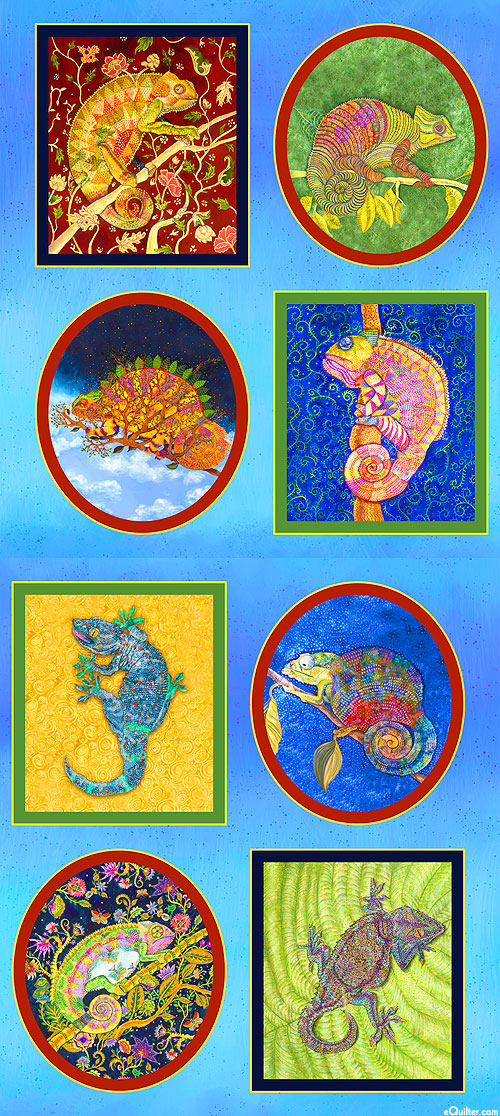 Colorful Chameleons - Lizard Frames - 24" x 44" PANEL