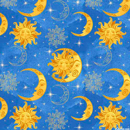 Celestial - Sun & Moon - Cerulean - DIGITAL