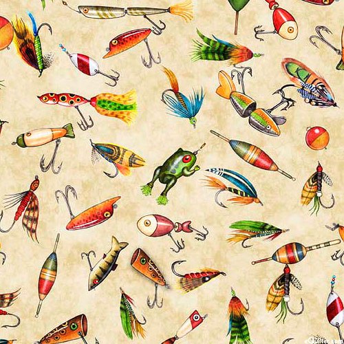 Fish Tails - Tossed Flies - Cream - DIGITAL