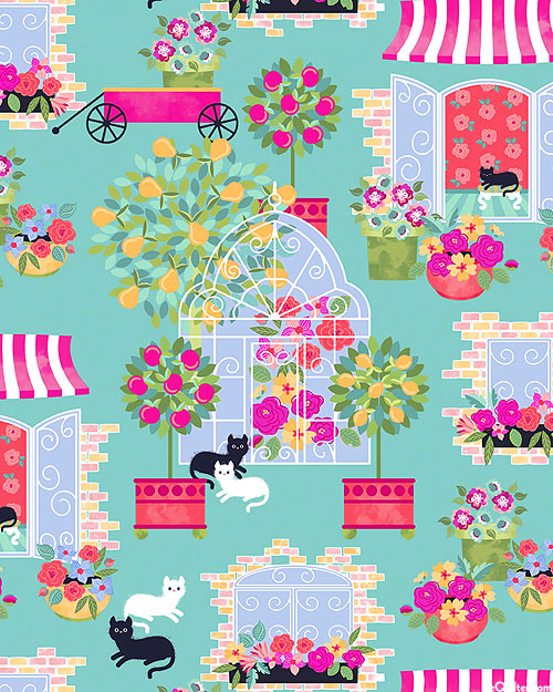Lollie's Garden - Kitty Dream Scenes - Aqua - DIGITAL