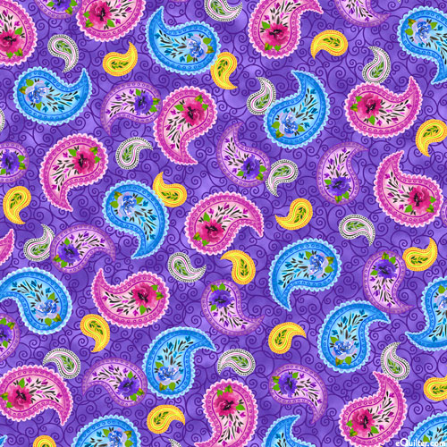 Spring Sensation - Perfectly Painted Paisleys - Violet - DIGITAL