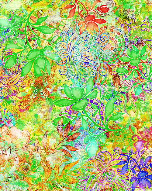 On Painted Wings - Floral Fantasy - Sprout Green - DIGITAL
