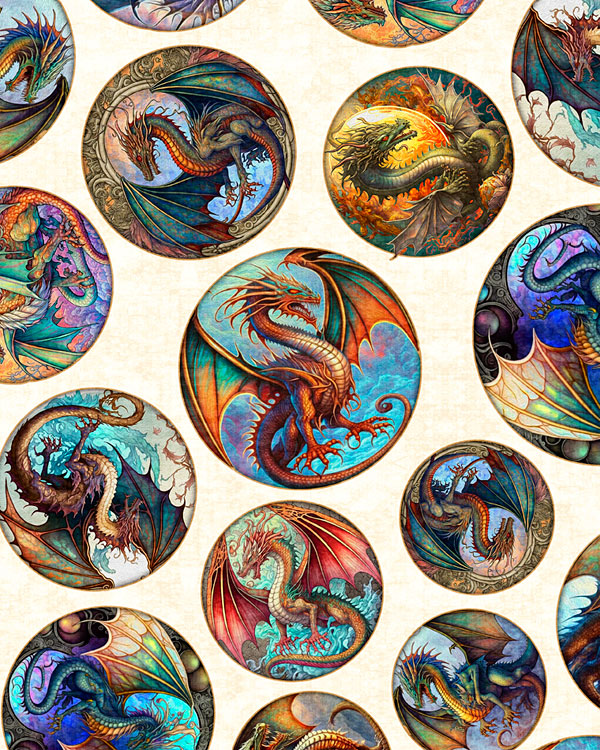 Dragon Fyre - Portrait Medallions - Eggshell - DIGITAL