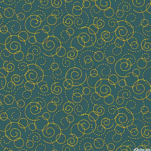 Floral Jubilee - Swirly Shapes - Juniper Green - DIGITAL