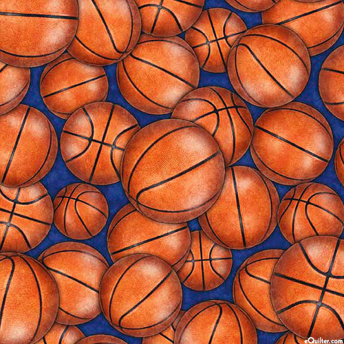 Slam Dunk - Bouncing Basketballs - Dk Navy - DIGITAL