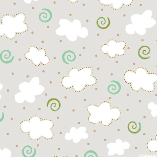 Cute & Cuddly - Dreamy Clouds - Ash Gray - DIGITAL