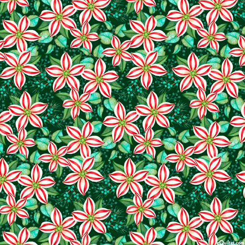 Peppermint Christmas - Candy Cane Florals - Evergreen - DIGITAL