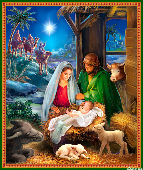 The Newborn King - Christmas Nativity - 36" x 44" PANEL