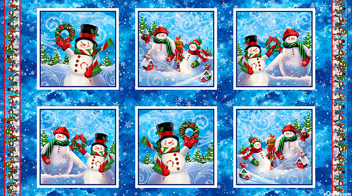 Whirlwind - Happy Snowmen - 24" x 44" DIGITAL PANEL