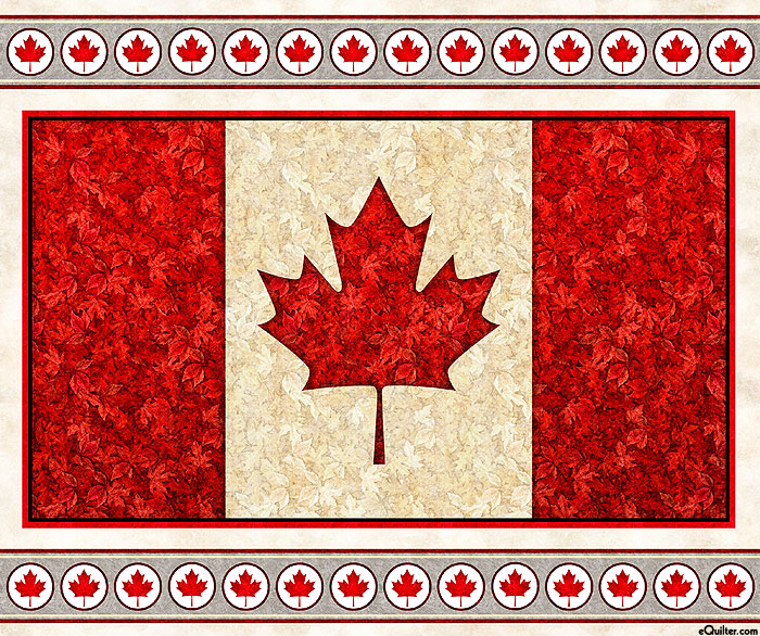 The Great White North - Maple Flag - Ivory - 36" x 44" PANEL