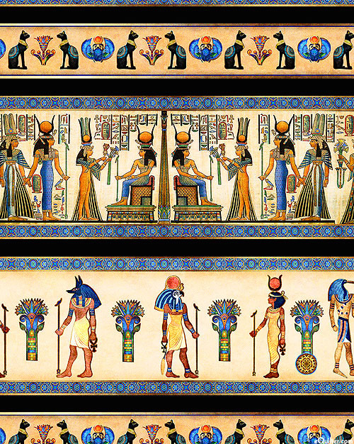 Pharaoh - Egyptian Mural Stripes - Black - DIGITAL