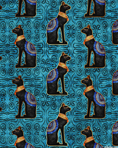 Pharaoh - Regal Cats - Turquoise - DIGITAL