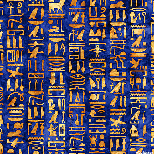 Pharaoh - Egyptian Hieroglyphs - Sapphire Blue - DIGITAL