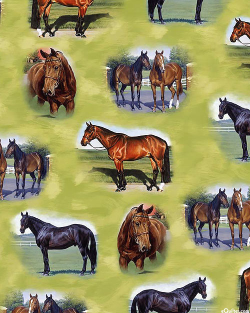 Horse Country - Portrait Collage - Chartreuse - DIGITAL