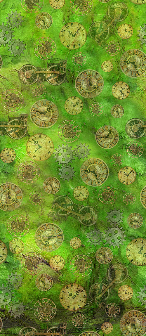 Steampunk Express - Clock Collection - Bamboo Green - DIGITAL