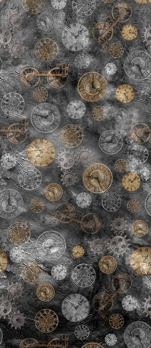 Steampunk Express - Clock Collection - Charcoal Gray - DIGITAL