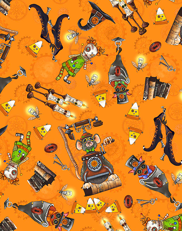 Steampunk Halloween 2 - Small Spooky Friends - Tangerine
