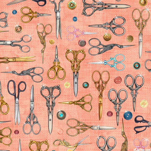 Just Sew - Embroidery Scissors - Peach - DIGITAL