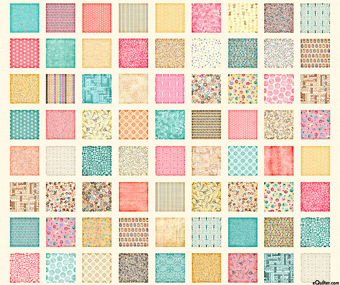 Just Sew - Quilting Blocks - Cream - 37" x 44" PANEL - DIGITAL
