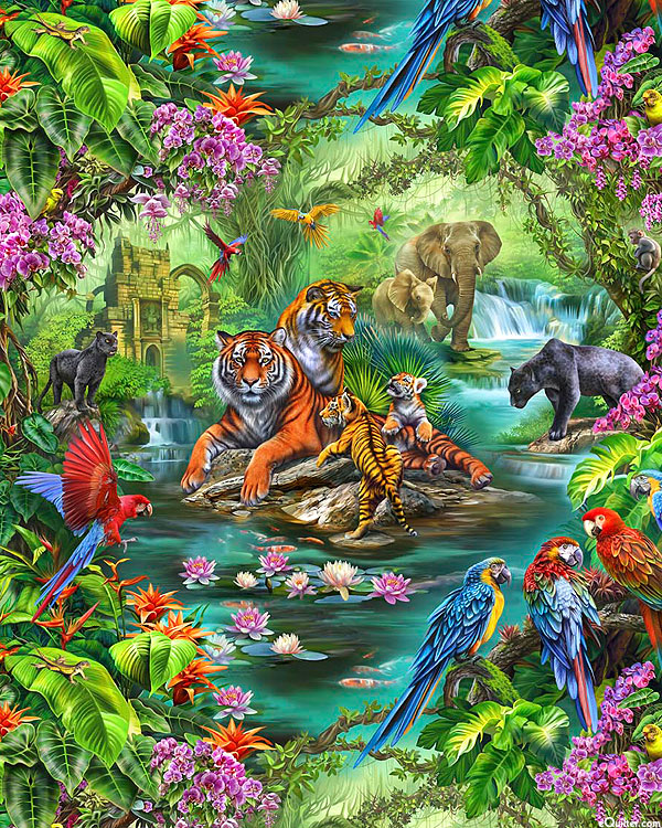 Jungle Paradise - Rainforest Haven - Parrot Green - DIGITAL