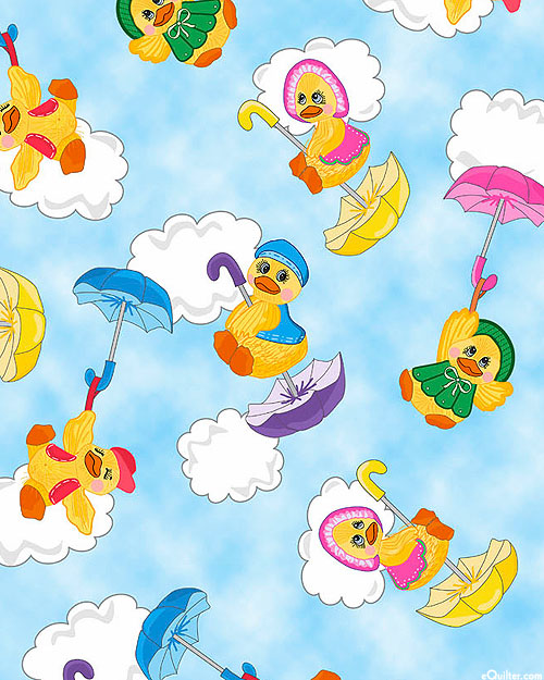 Spring Showers - Cloudy Ducklings - Dawn Blue - DIGITAL