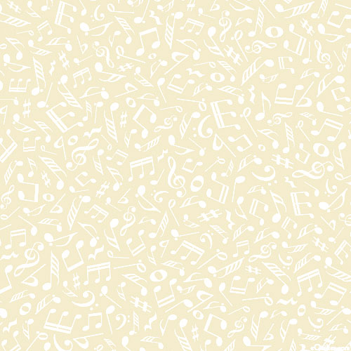 Quilting Illusions - Musical Notes - Buttercreme Beige