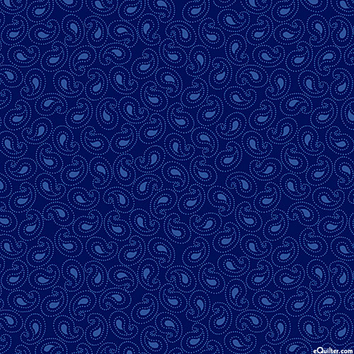Quilting Illusions - Peaceful Paisley - Navy