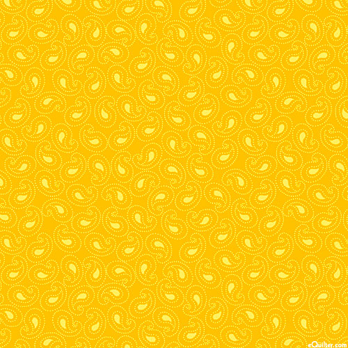 Quilting Illusions - Peaceful Paisley - Sunflower Yellow