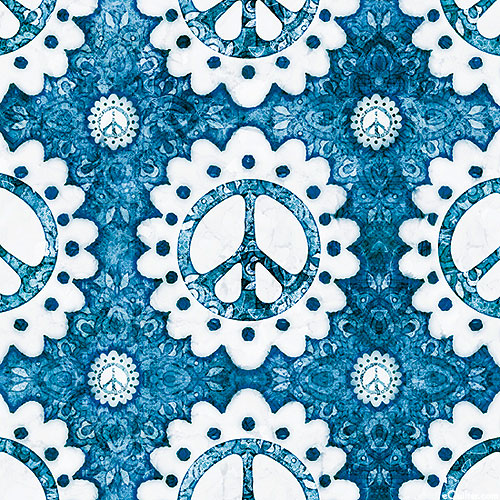 Flower Child - Textures of Peace - Steel Blue