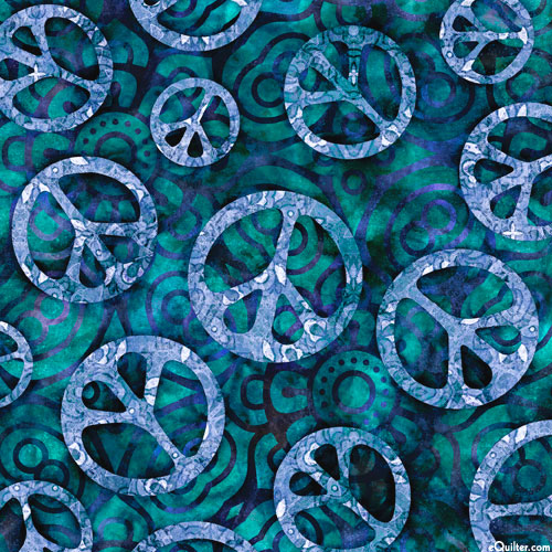 Flower Child - Peace Waves - Steel Blue - DIGITAL