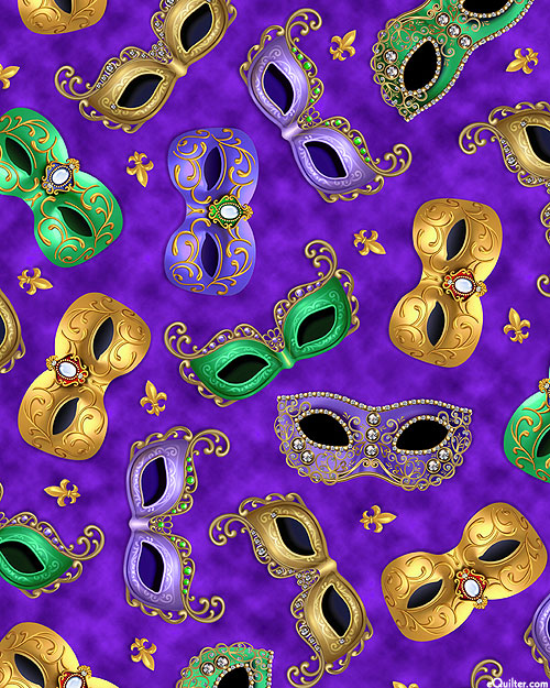 Mardi Gras - Carnevale Masks - Violet - DIGITAL PRINT