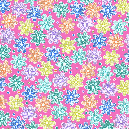 Floral Splash - Petal Dance - Raspberry Pink - DIGITAL
