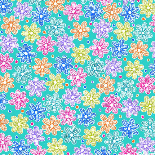 Floral Splash - Petal Dance - Dk Mint - DIGITAL