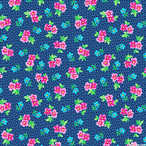 Floral Cache - Lattice Bloom - Sapphire - DIGITAL