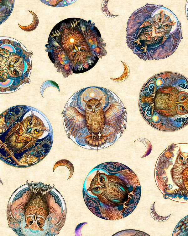 Mystic Owls - Feather Friend Medallions - Buttercreme - DIGITAL