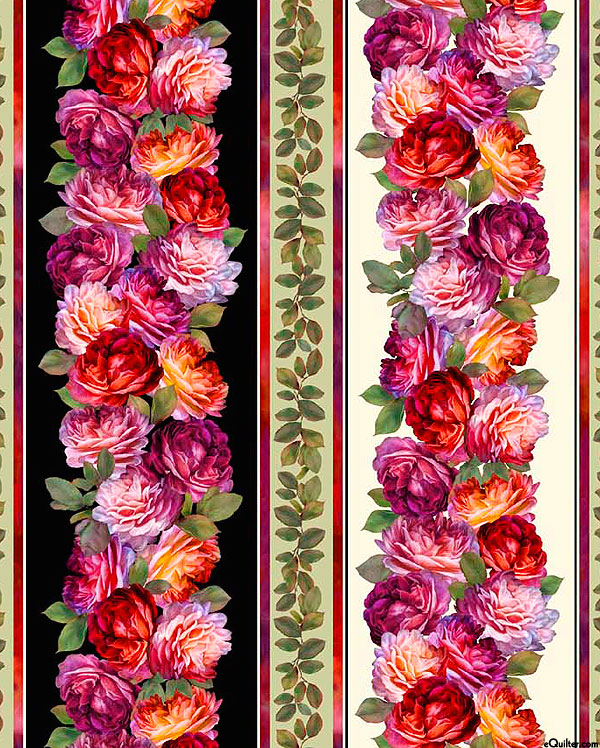 Rose Grace - Floral Stripe - Ivory - DIGITAL