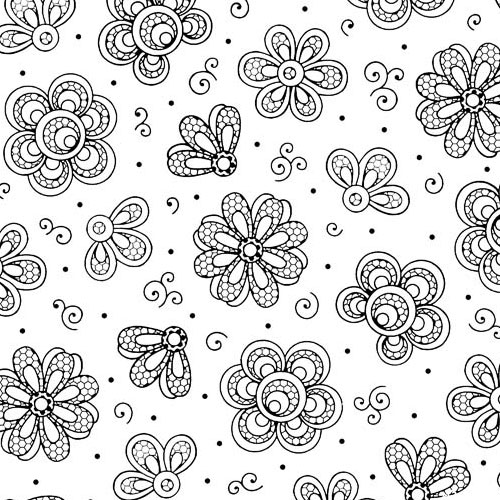 Bianco E Nero - Floral Swirls - White - DIGITAL
