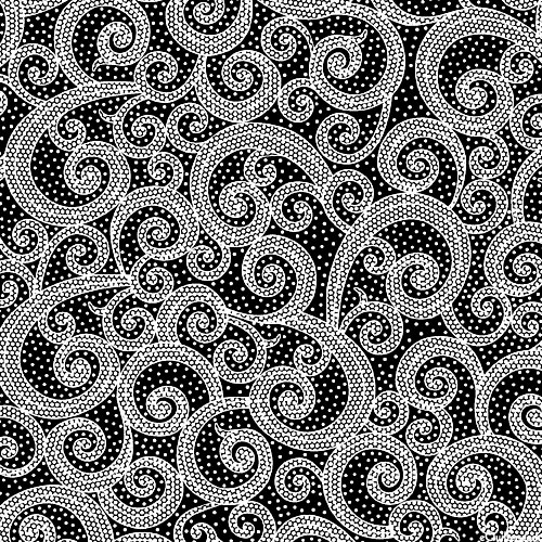 Bianco E Nero - Dotted Lattice Swirl - Black - DIGITAL