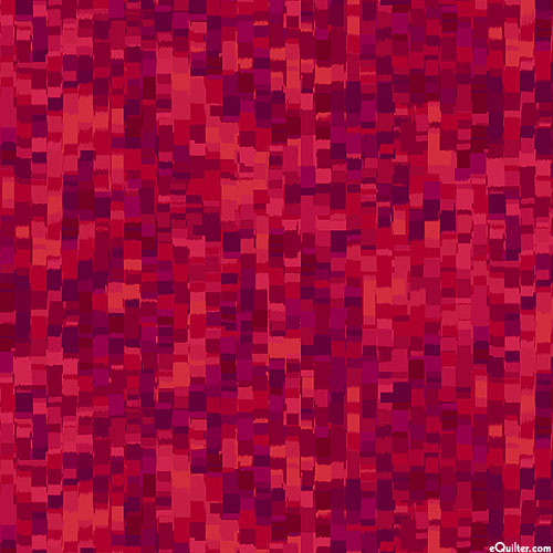 Ombre Squares - Color Pixels - Pomegranate - 108" QUILT BACKING
