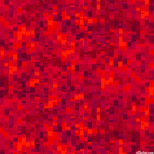 Ombre Squares - Color Pixels - Ruby Red - 108" QUILT BACKING
